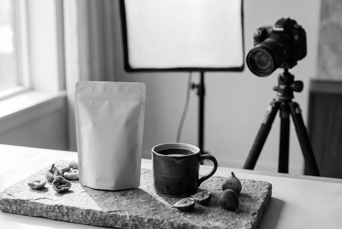 Food and beverage product shoot, duotone still